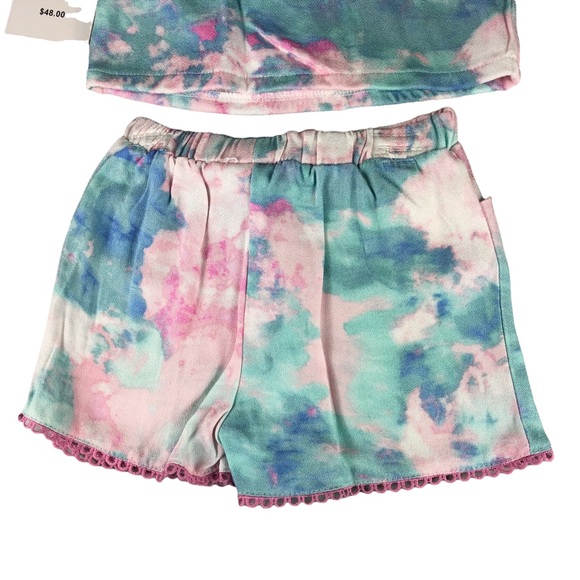 RARE EDITIONS Baby Girls Tie Dye Flutter Sleeve With Shorts Set - Picture 7 of 7